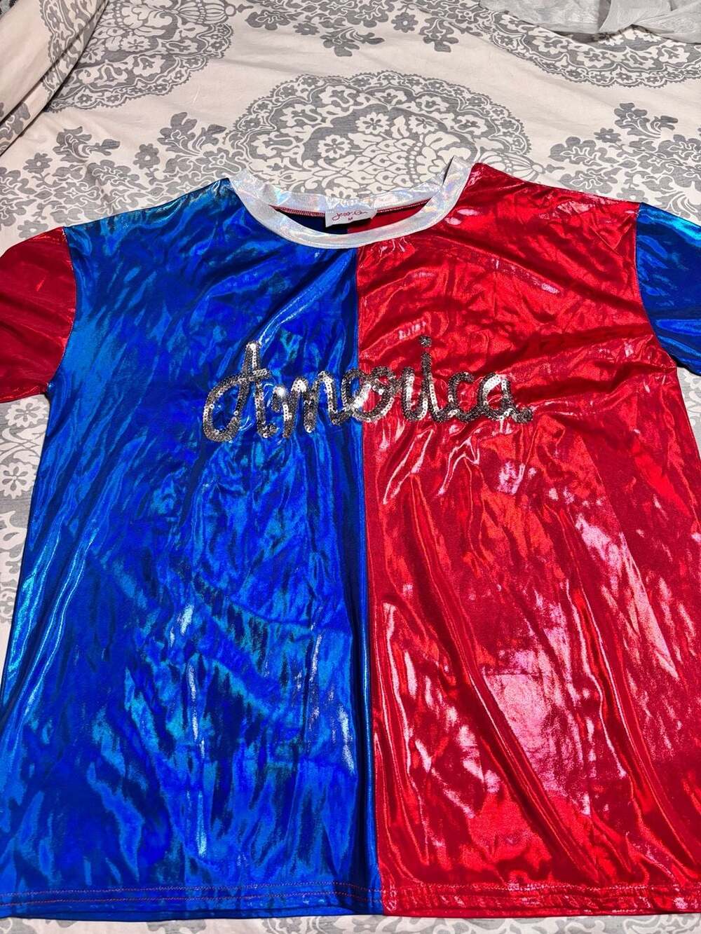 Jess Lea America Size M Red Blue Sequin Top